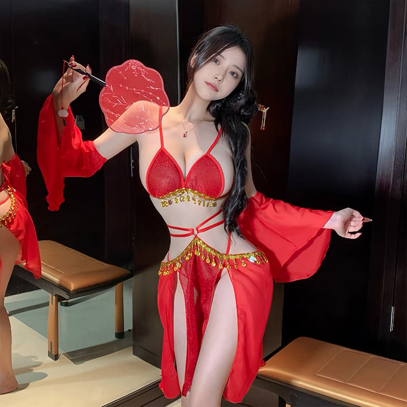 エロコスプレ 三色選べる踊り子風エロ下着セット