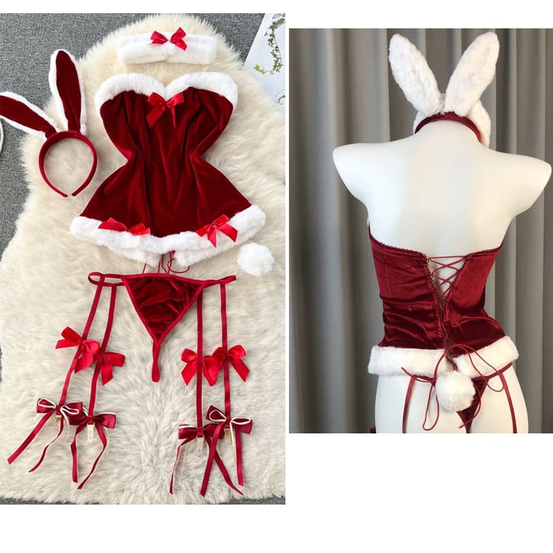 エロコスプレ 即納 ガーターベルト付きバニーガール衣装セット