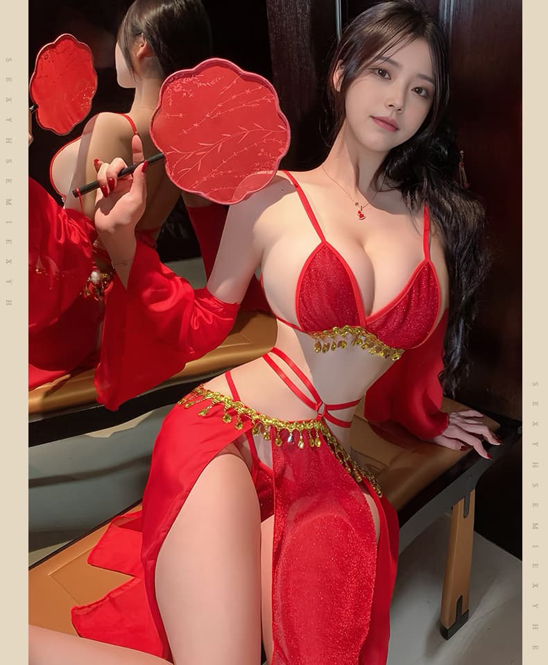 エロコスプレ 三色選べる踊り子風エロ下着セット