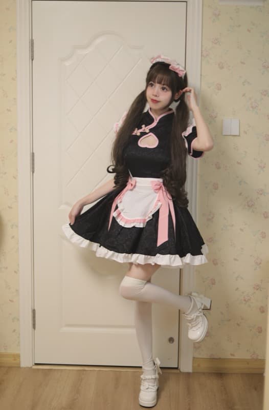 エロコスプレ セクシーメイド服 胸開きワンピース コスプレ衣装