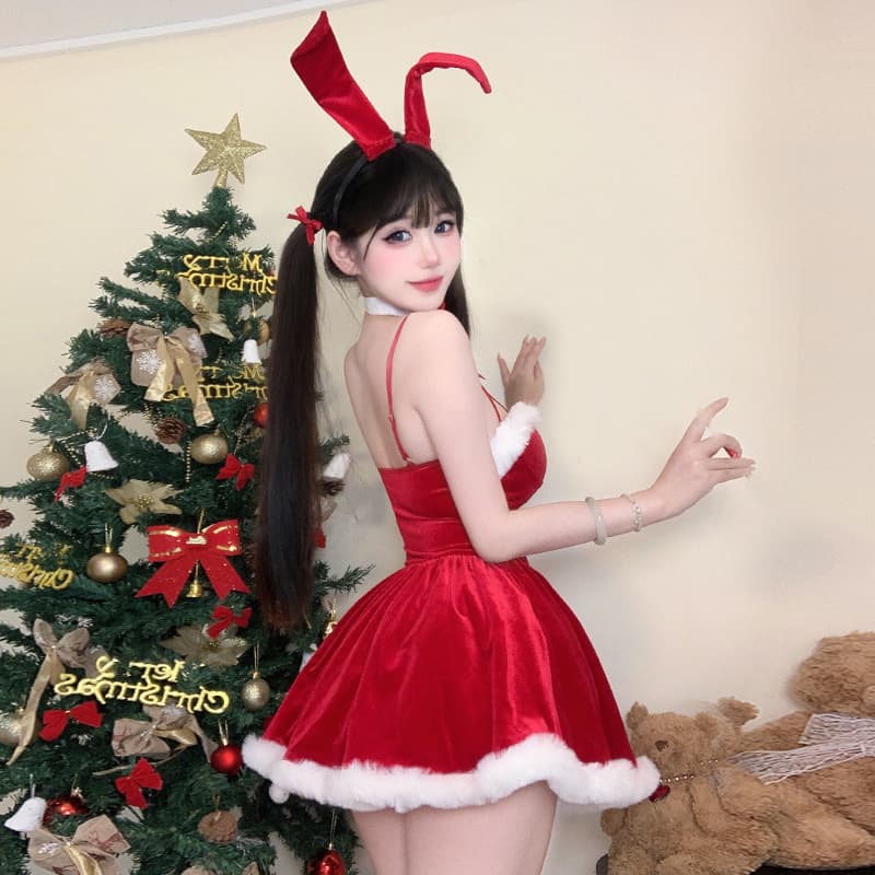 エロコスプレ うさ耳サンタ衣装 セクシークリスマスコスプレ