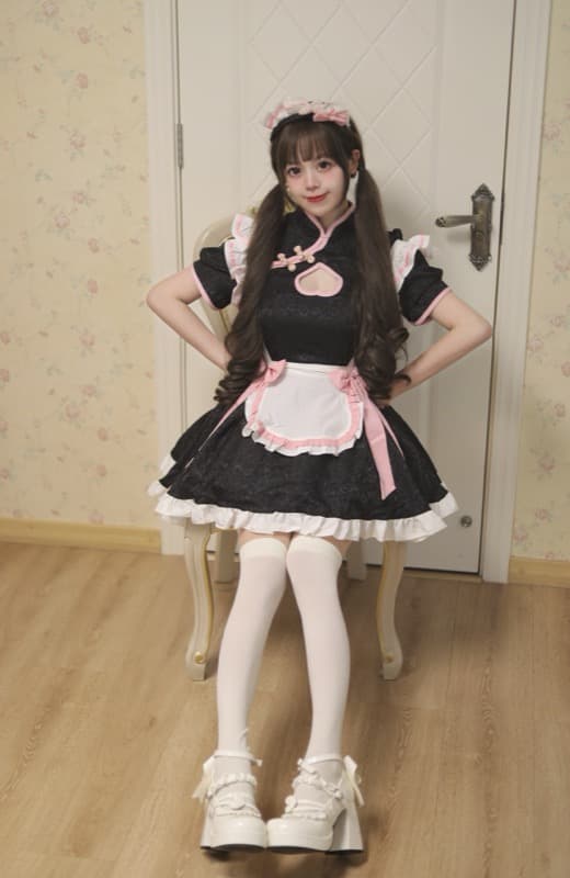 エロコスプレ セクシーメイド服 胸開きワンピース コスプレ衣装