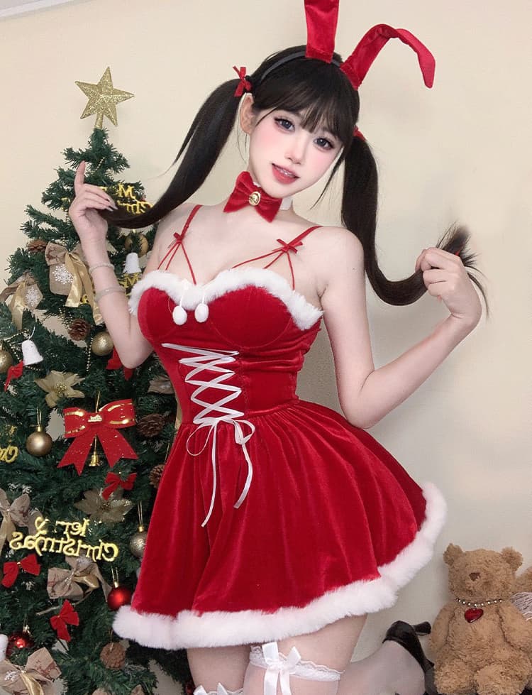エロコスプレ うさ耳サンタ衣装 セクシークリスマスコスプレ