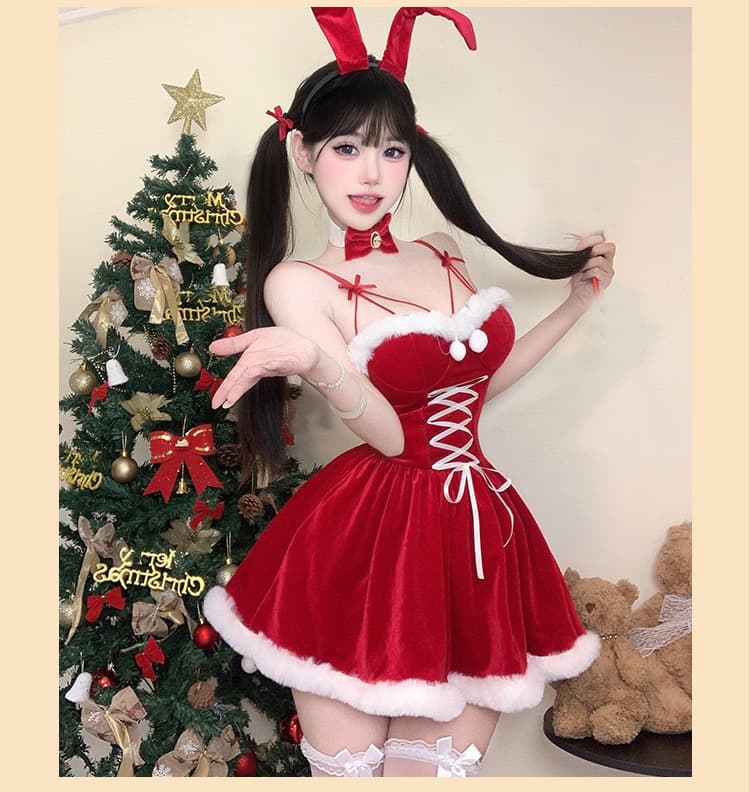 エロコスプレ うさ耳サンタ衣装 セクシークリスマスコスプレ