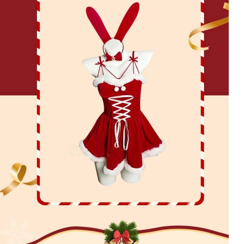 エロコスプレ うさ耳サンタ衣装 セクシークリスマスコスプレ